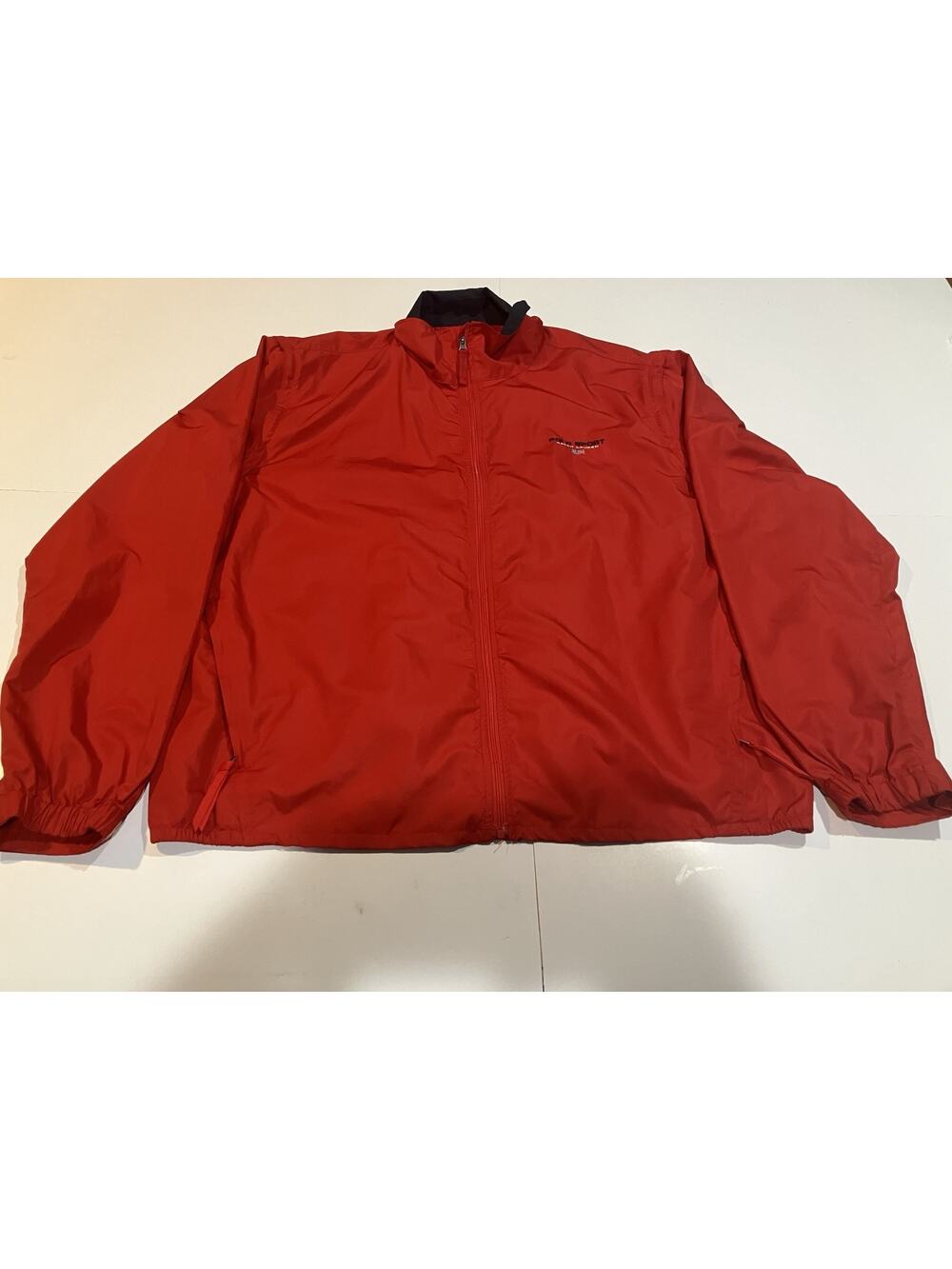 Vintage 90s Embroidered Sport Ralph Lauren Red Windbreaker Mens XL Full Zip